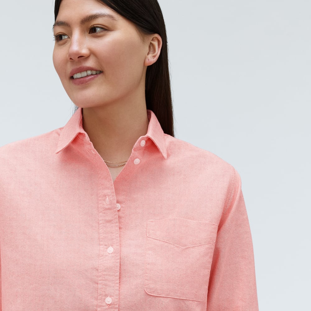 The Must-Have Oxford Shirt in Red Orange — detail view