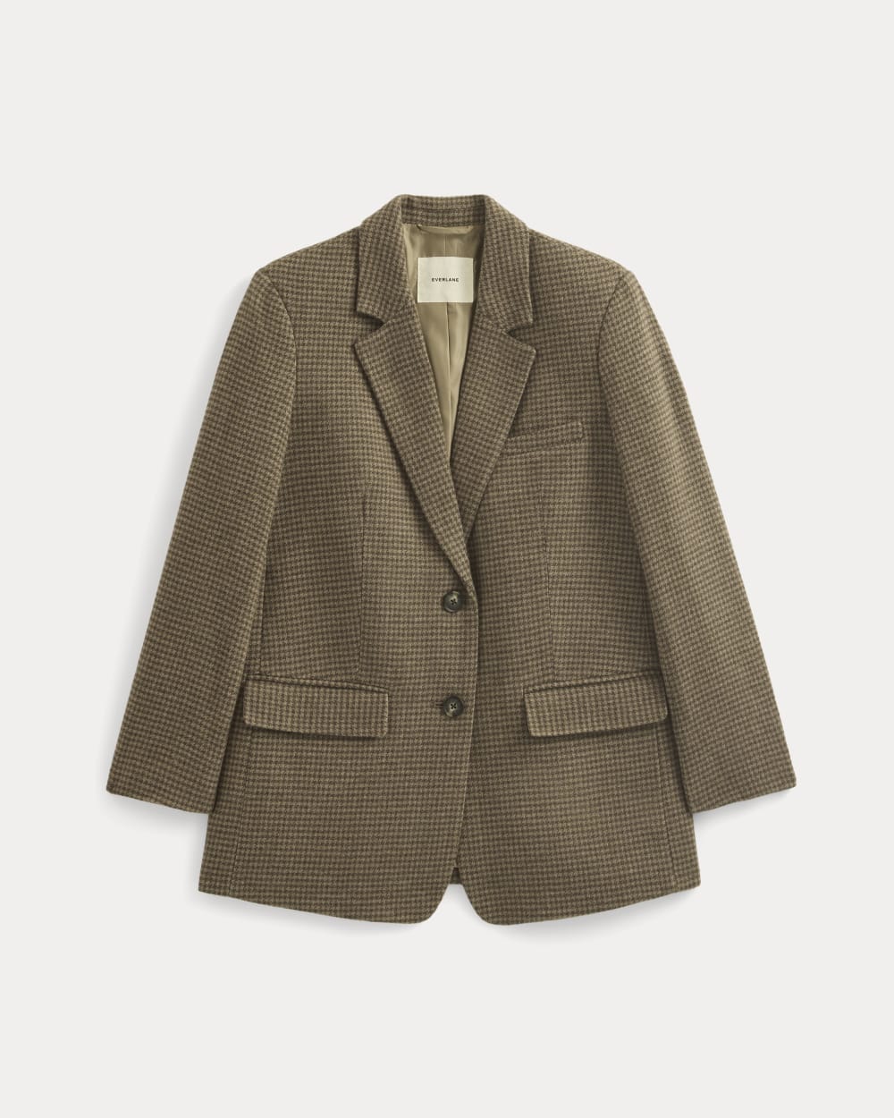 The Oversized Blazer in Wool in Brown Houndstooth — alternate view