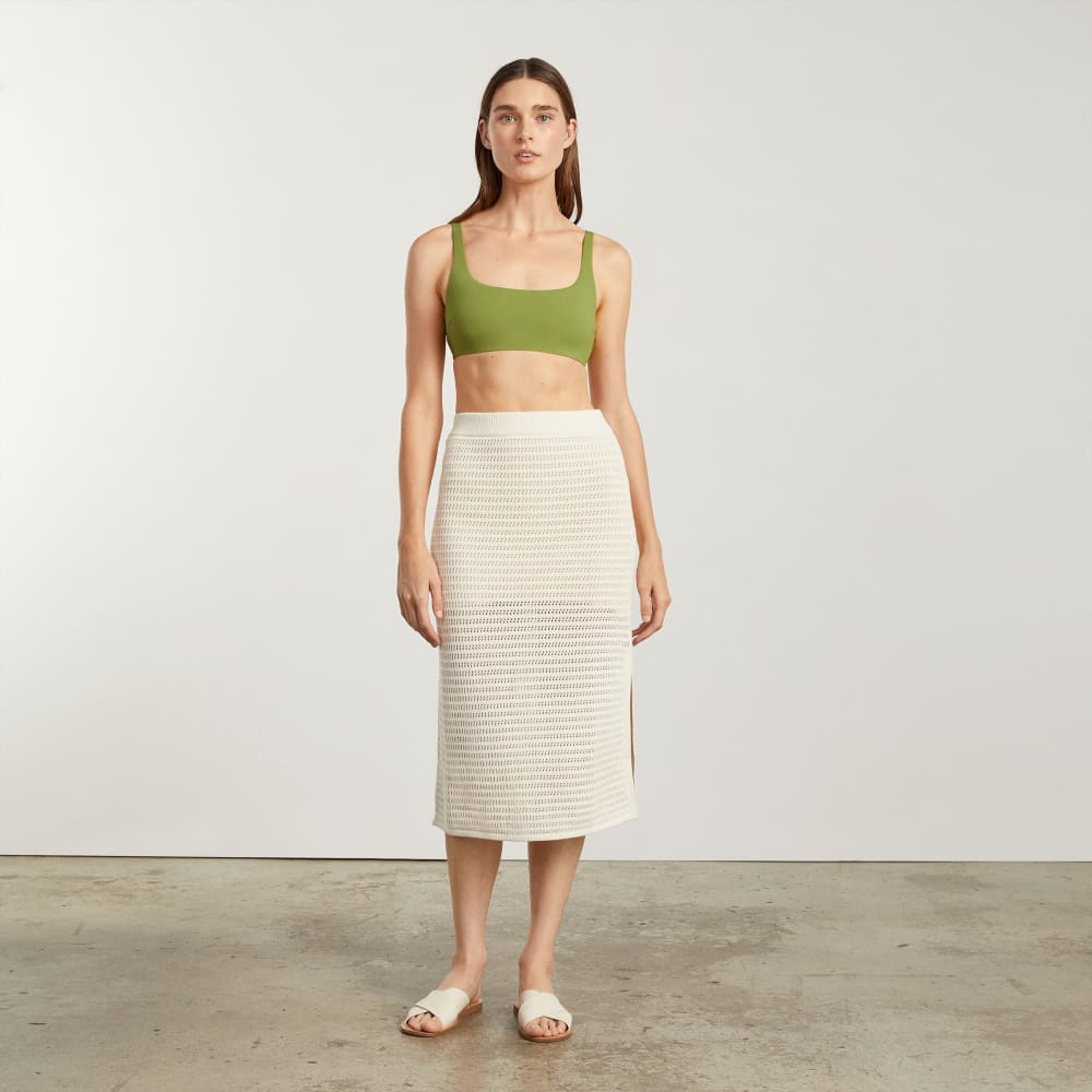 The Square-Neck Bikini Top in Pepper — detail view