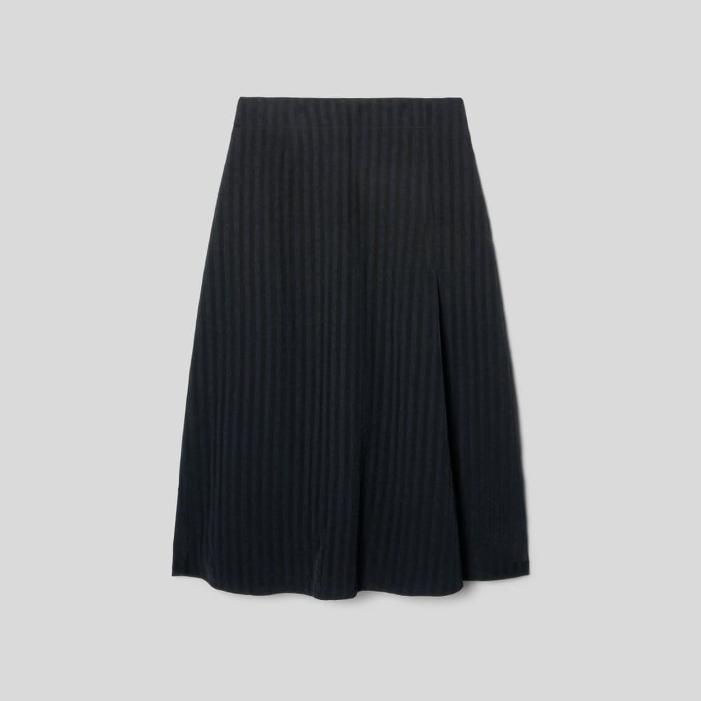The City Stripe Midi Skirt in Black — alternate view