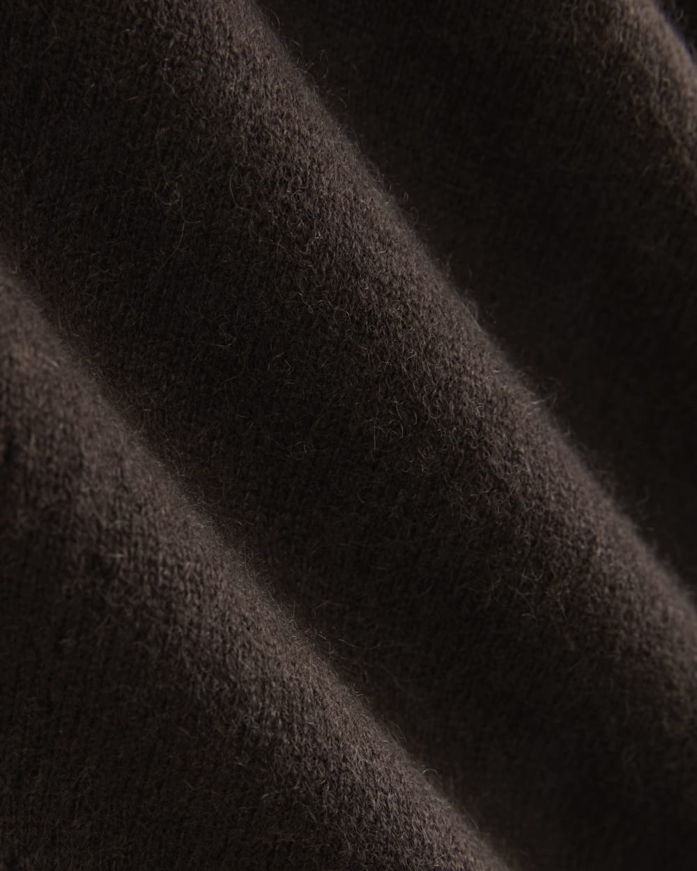 Cashmere Funnel-Neck Tank in Dark Chocolate — detail view