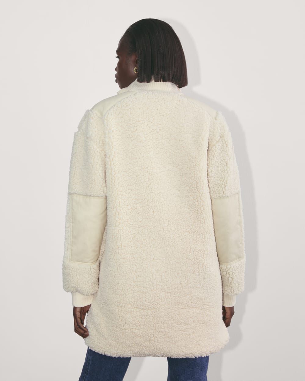 The Teddy Jacket in Birch — detail view