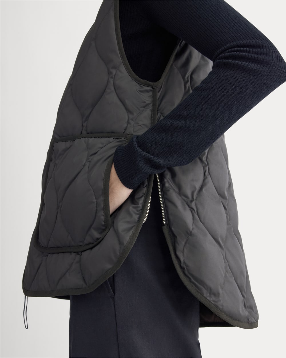ReNew Quilted Vest in Black — detail view