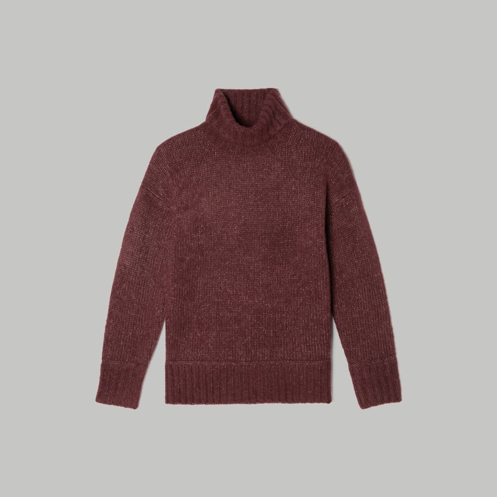 The Cloud Turtleneck in Brandy — alternate view