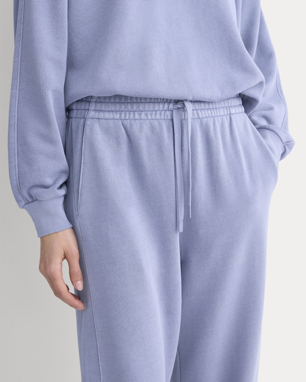 Lightweight Terry Jogger in Velvet Morning — detail view