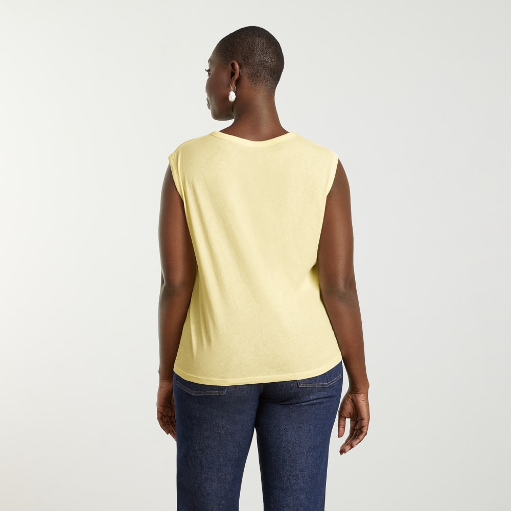 The Air Muscle Tank in Pastel Yellow — alternate view
