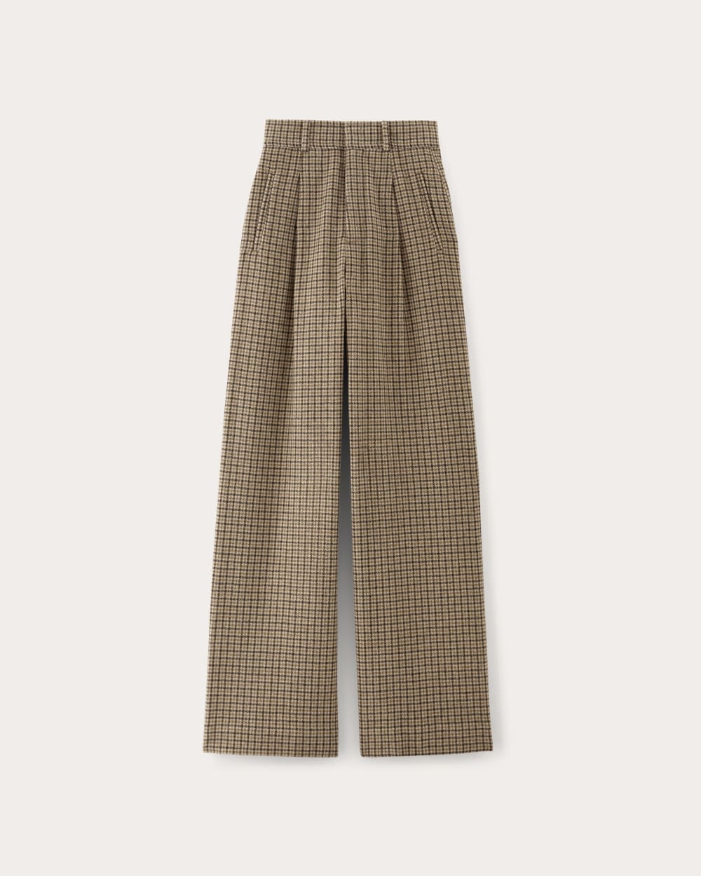 The Draper Pant in Wool in Camel Houndstooth — alternate view
