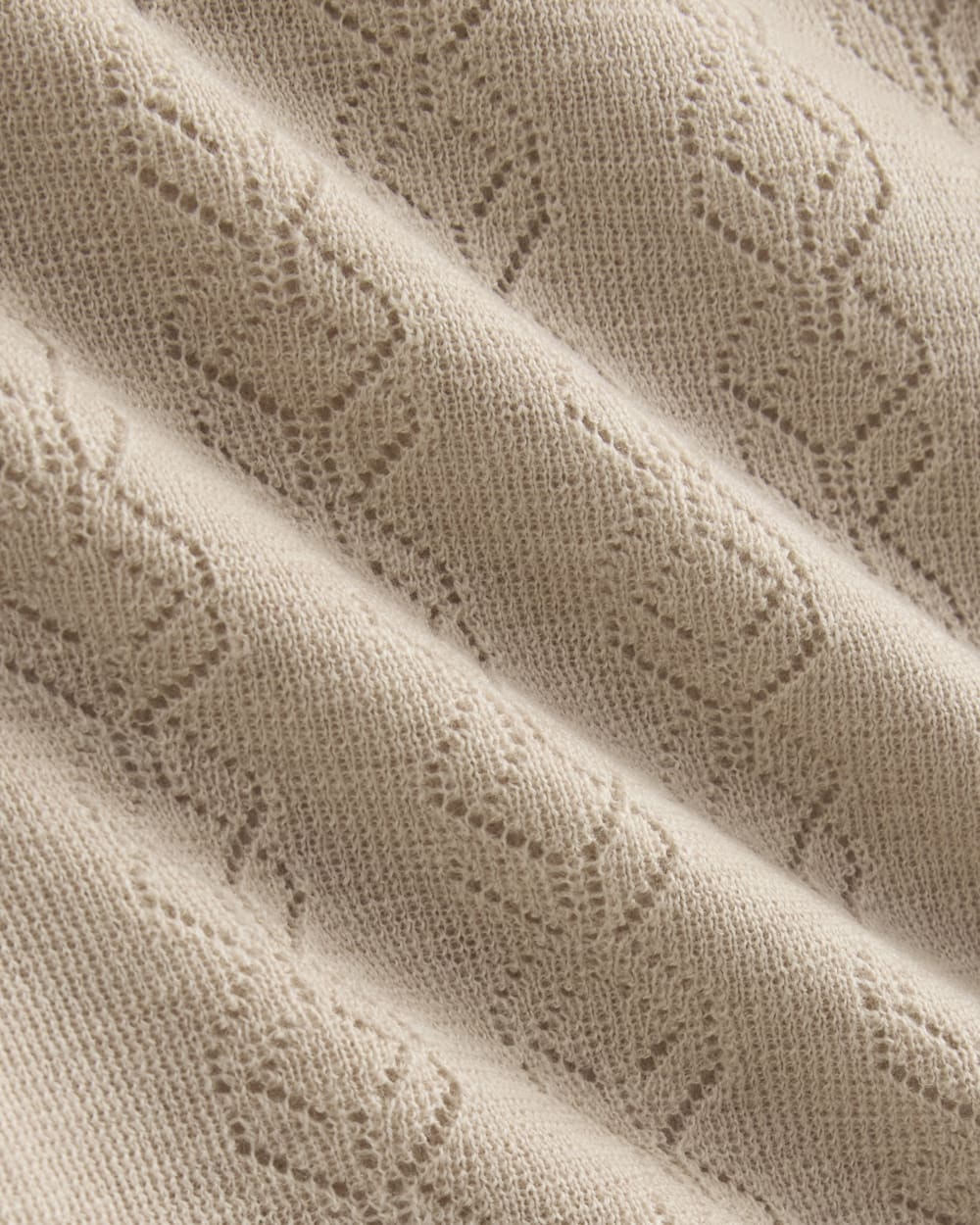 The Pointelle Racerback Tank in Ultrafine Merino in Pale Blush — detail view