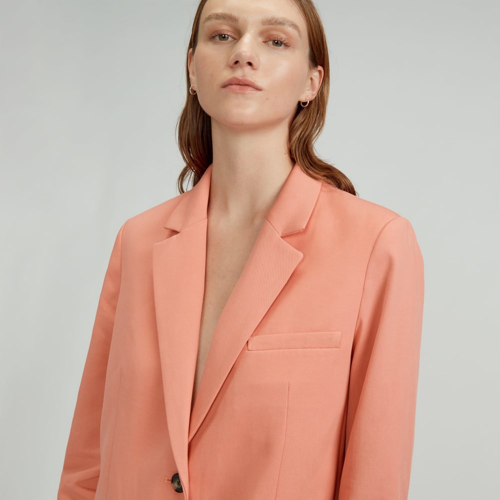 The Oversized Blazer in Buttersmooth in Tawny Pink — detail view