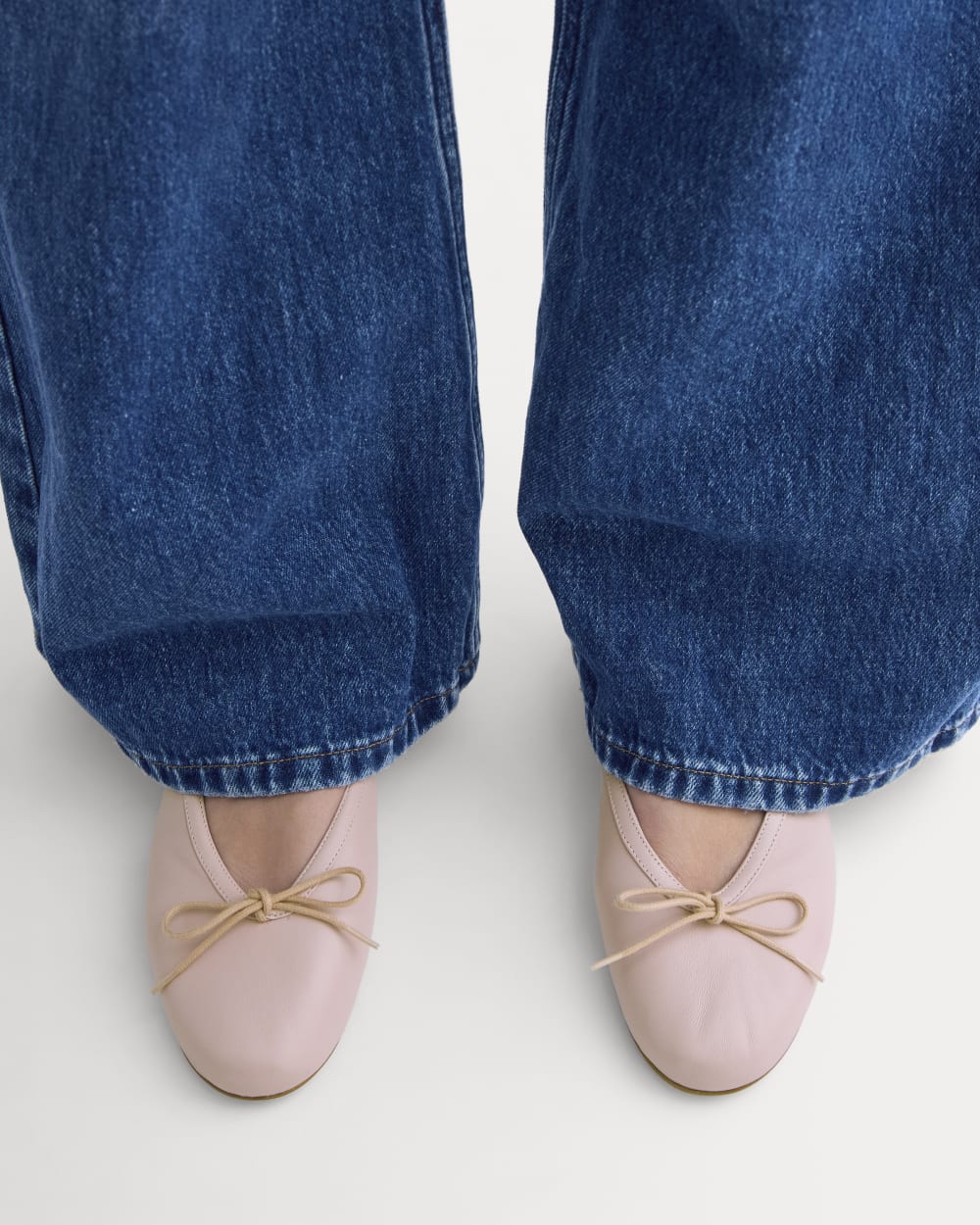 Made in Italy Ballet Flat in Pale Mauve — detail view