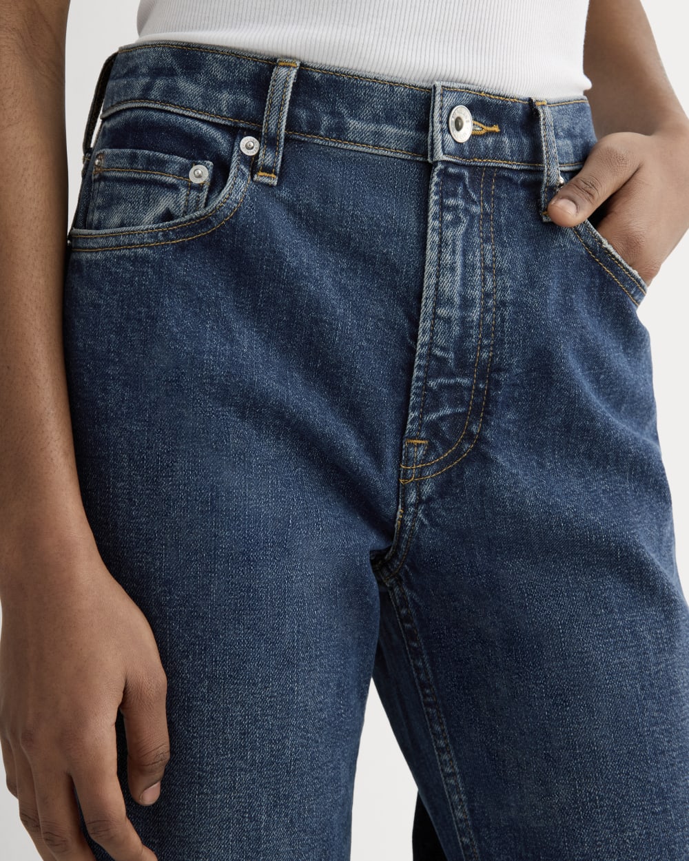 The ’90s Forever Jean in Dark Indigo — detail view