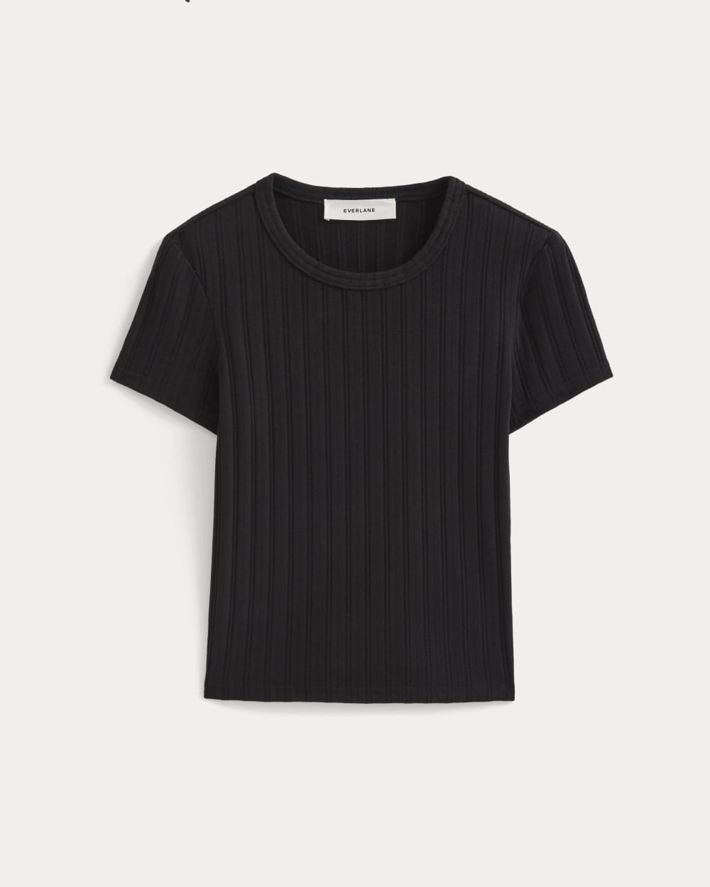 Cropped Crew in Pointelle in Black — alternate view