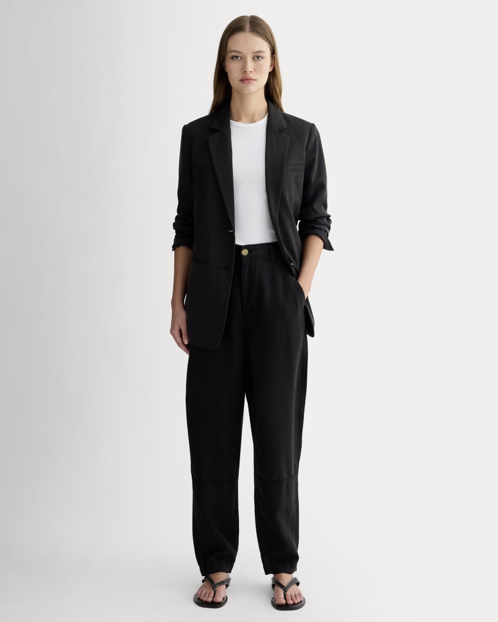 The Chino in Buttersoft in Black — front view