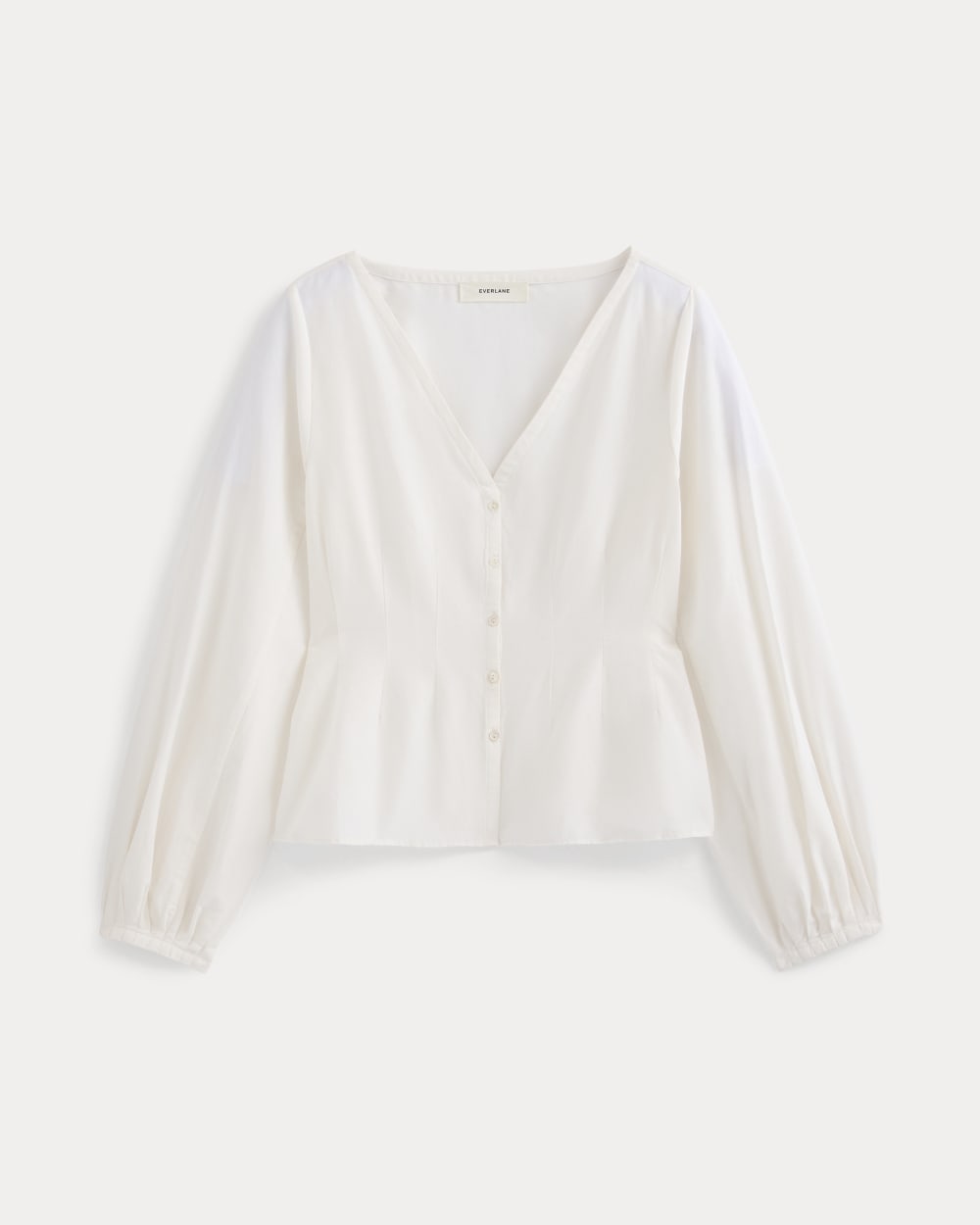 Balloon Sleeve Top in Cotton Silk in Bone — alternate view