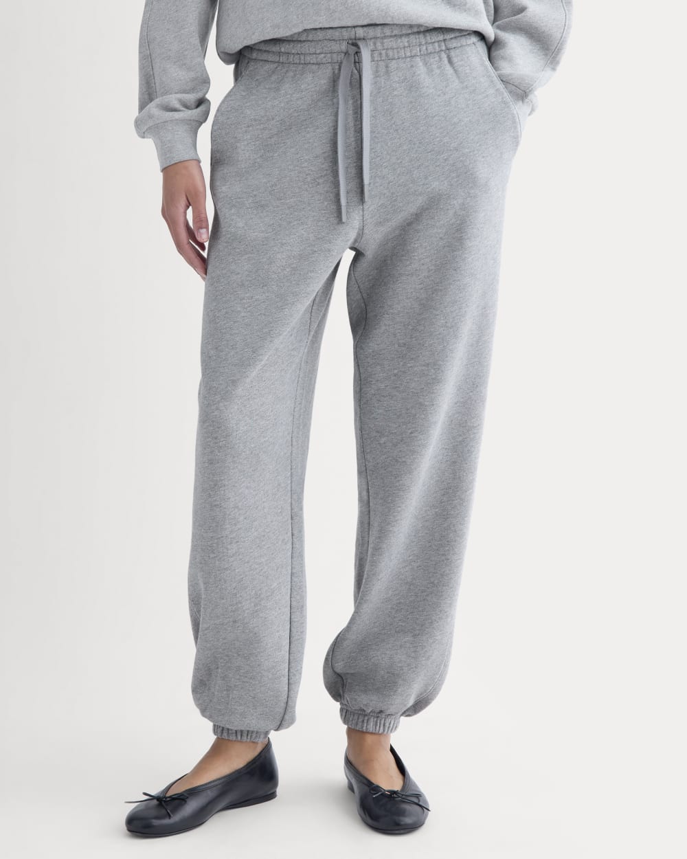 Lightweight Terry Jogger in Vintage Heather Grey — detail view