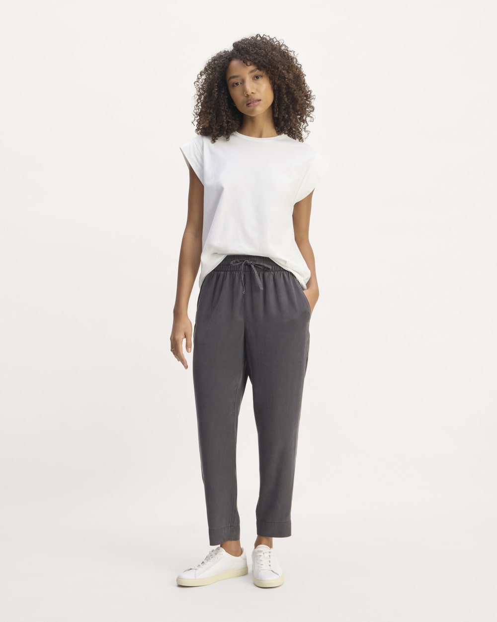 The Tapered Pant in Butterlite in Graphite — front view