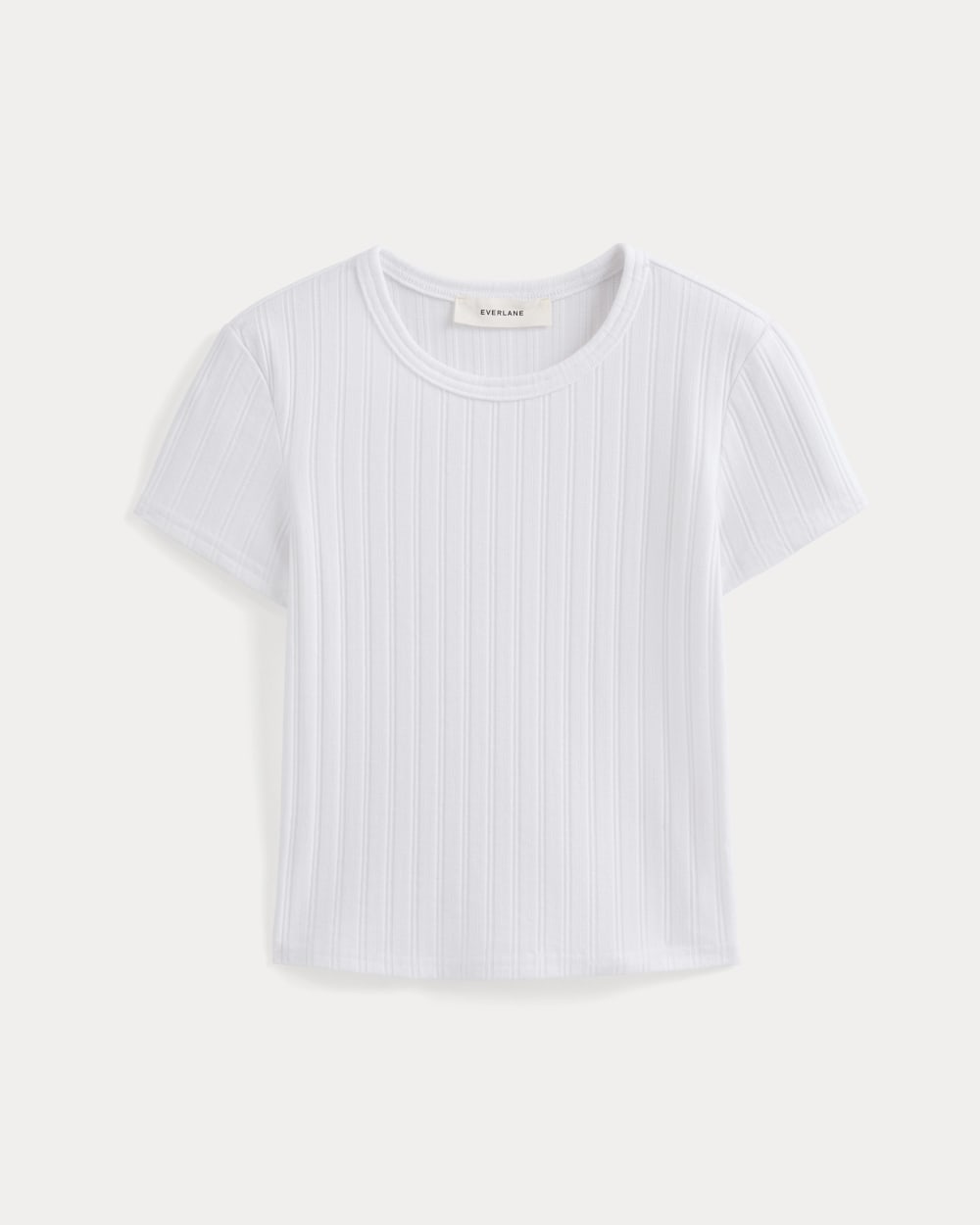 Cropped Crew in Pointelle in White — alternate view