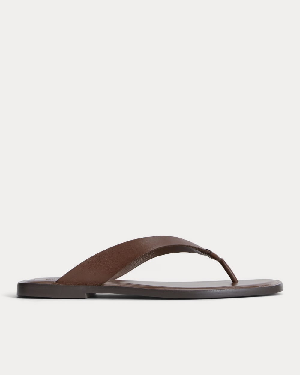 The Leather Flip Flop in Rum — front view
