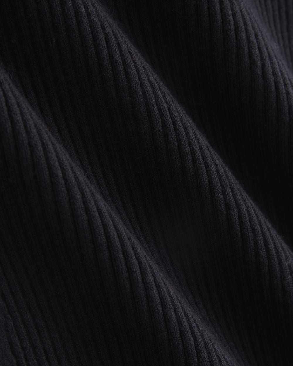 Cutaway Ribbed Midi Dress in Black — detail view