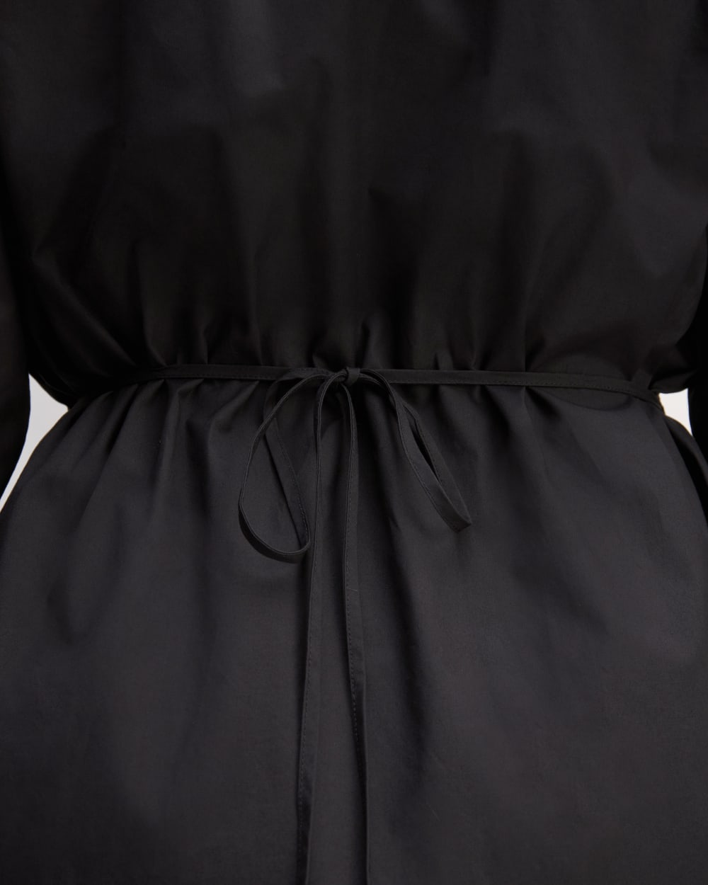 The Supima® Cotton Midi Shirt Dress in Black — detail view