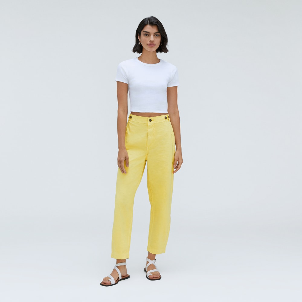The Fatigue Barrel Pant in Lemon — detail view