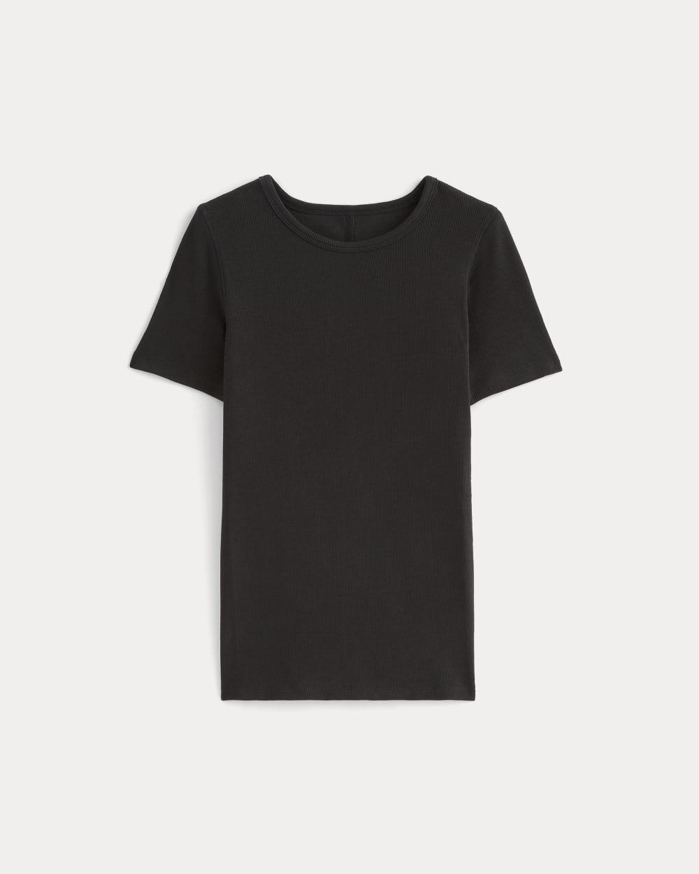 The Luxe Rib Crew in Black — alternate view