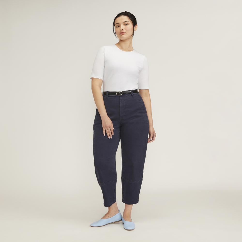 The Short-Sleeve Crew Neck Bodysuit in White — front view