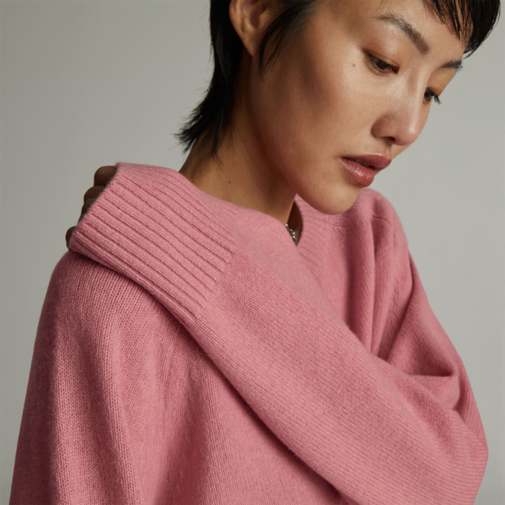 The Cashmere Boxy Crew in Bubblegum — alternate view