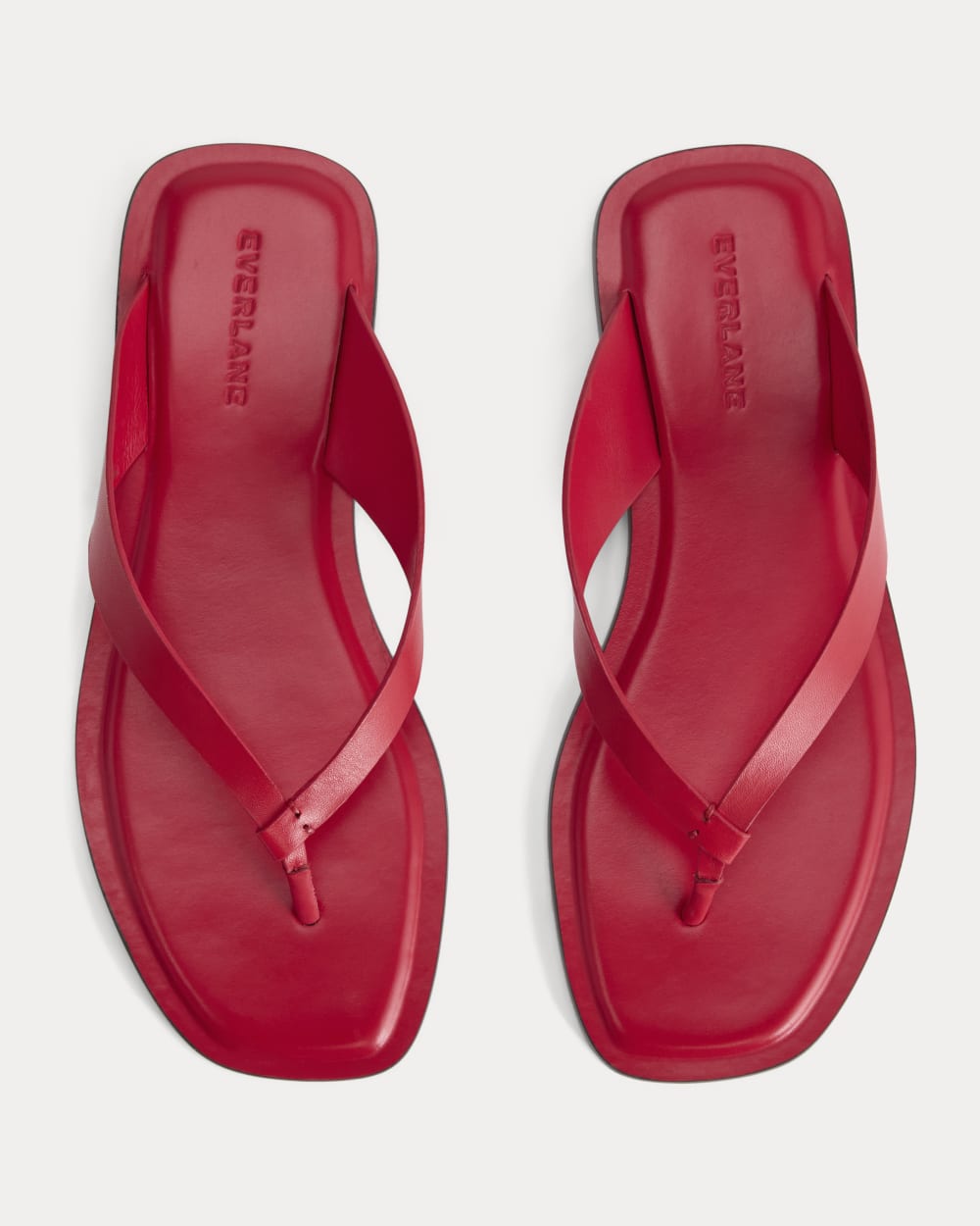 The Leather Flip Flop in Classic Red Leather — detail view