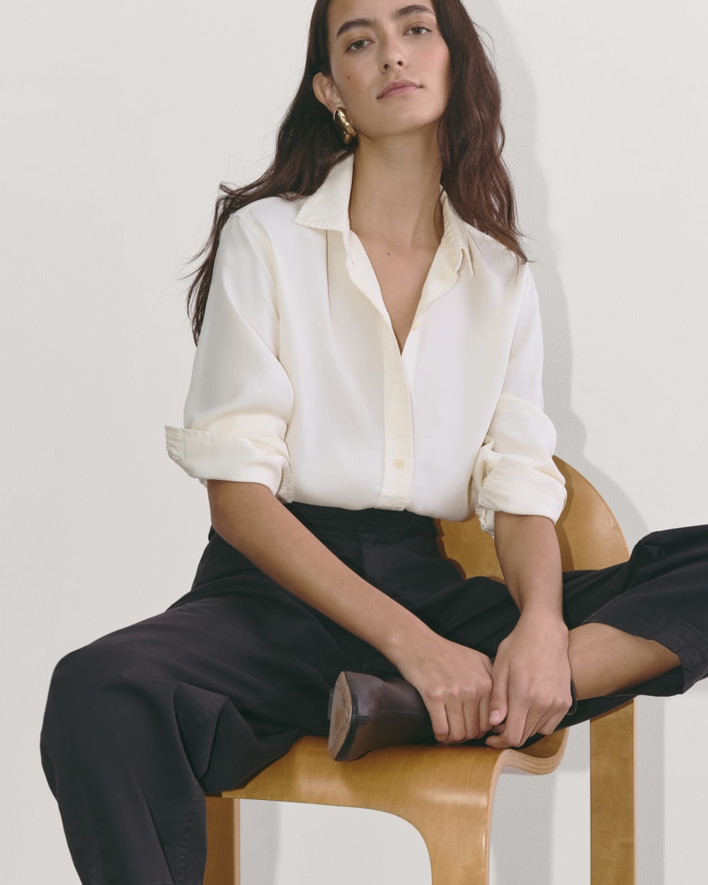 The Must-Have Shirt in Butterlite in Bone — detail view