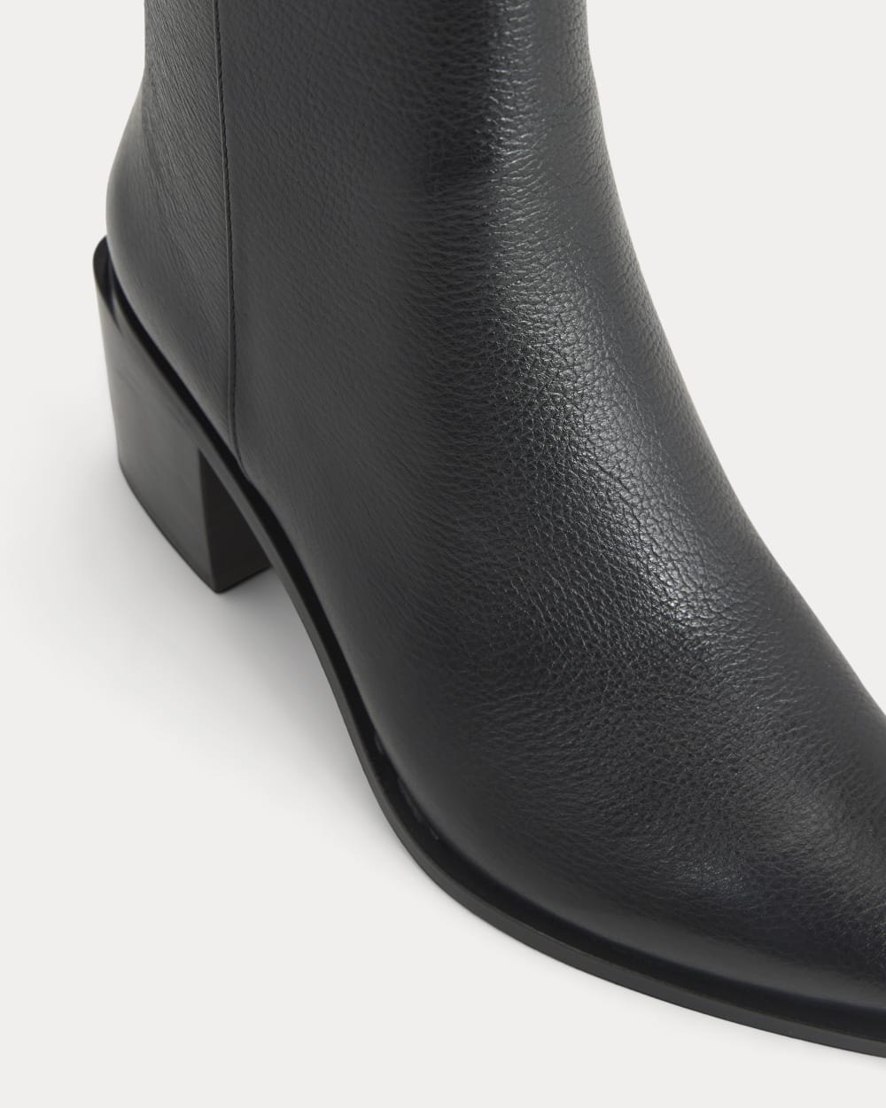 Studio Block Heel Boot in Black — detail view