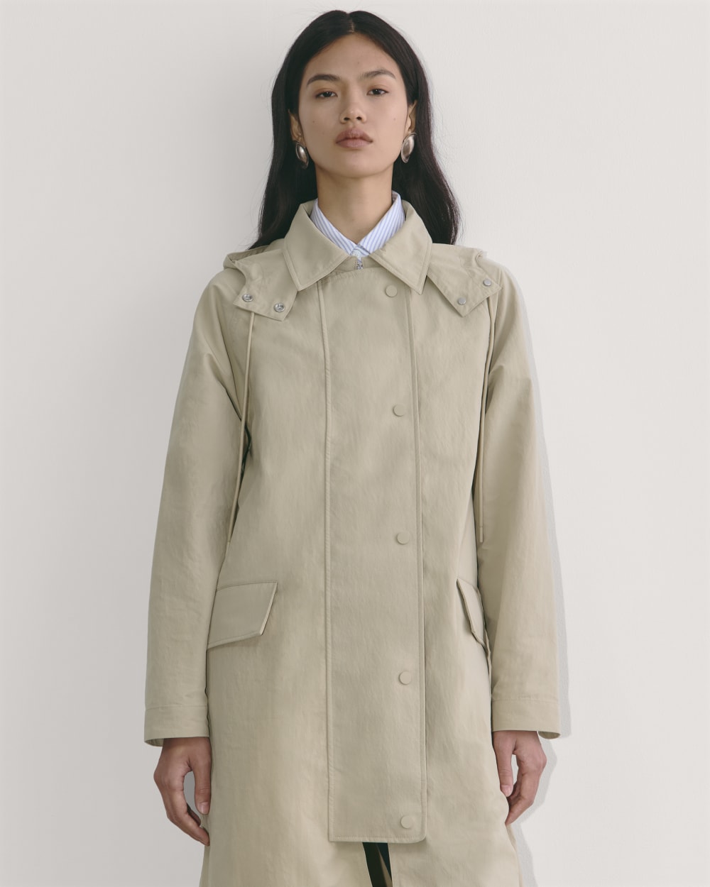 The Oversized Anorak in Trench Coat Khaki — detail view