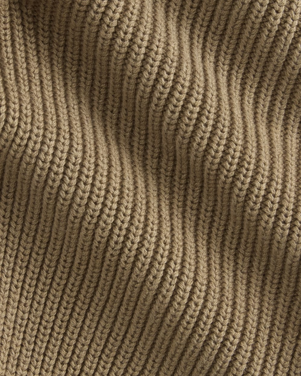 The Full-Zip Sweater in Everyday Cotton in Dark Heathered Camel — detail view