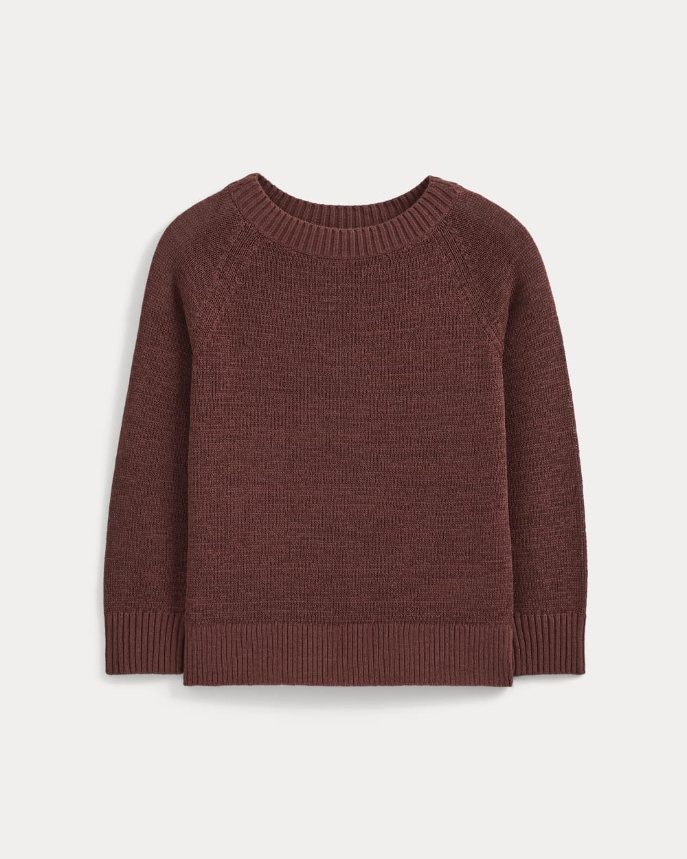 Wide-Neck Crew Sweater in Tape Yarn in Henna Red — alternate view