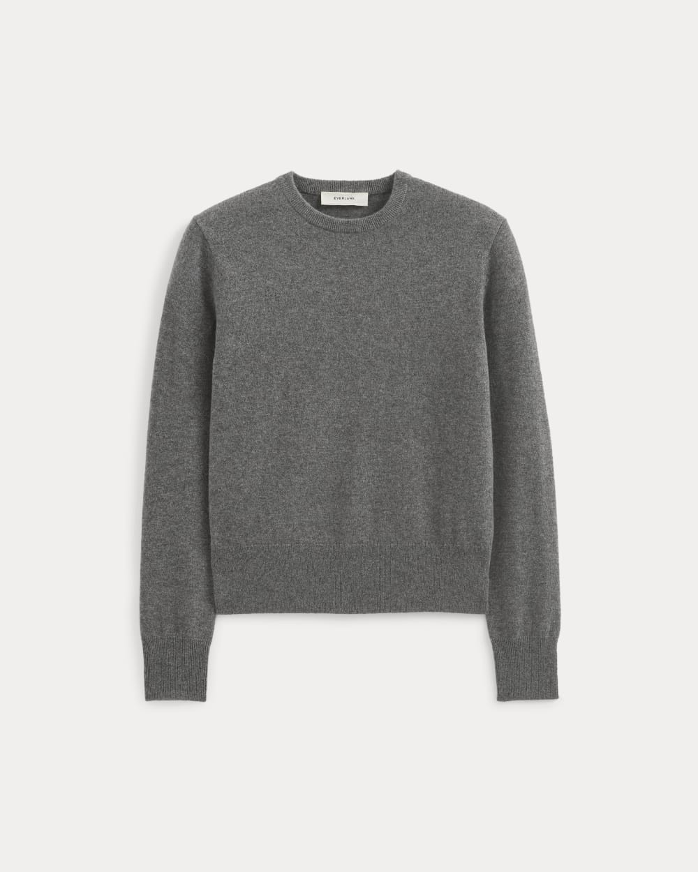 Cashmere Slim Crew Sweater in Heather Charcoal — alternate view