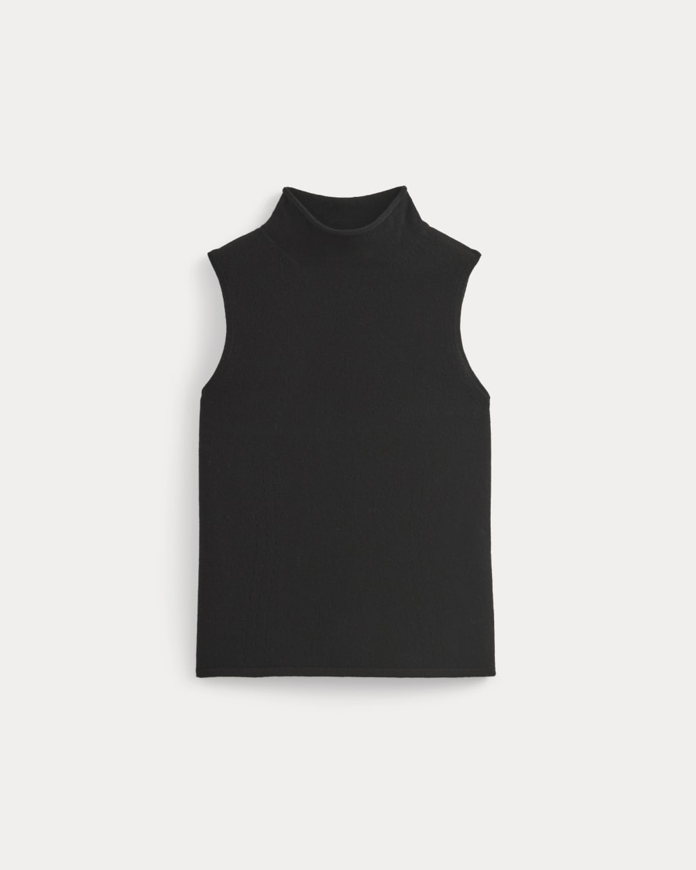 Cashmere Funnel-Neck Tank in Black — alternate view