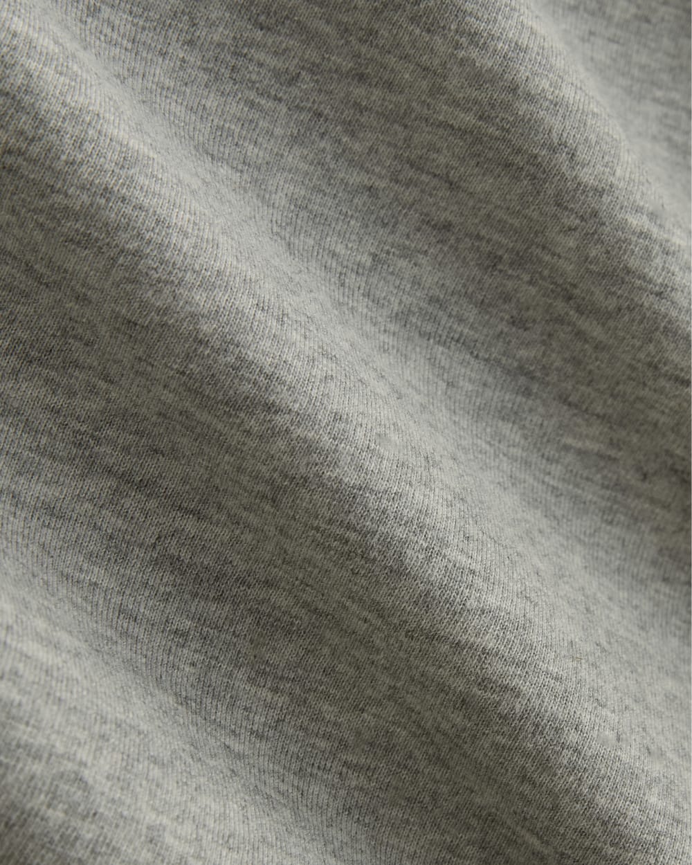 The Slim Crew in Essential Cotton in Heathered Grey — detail view