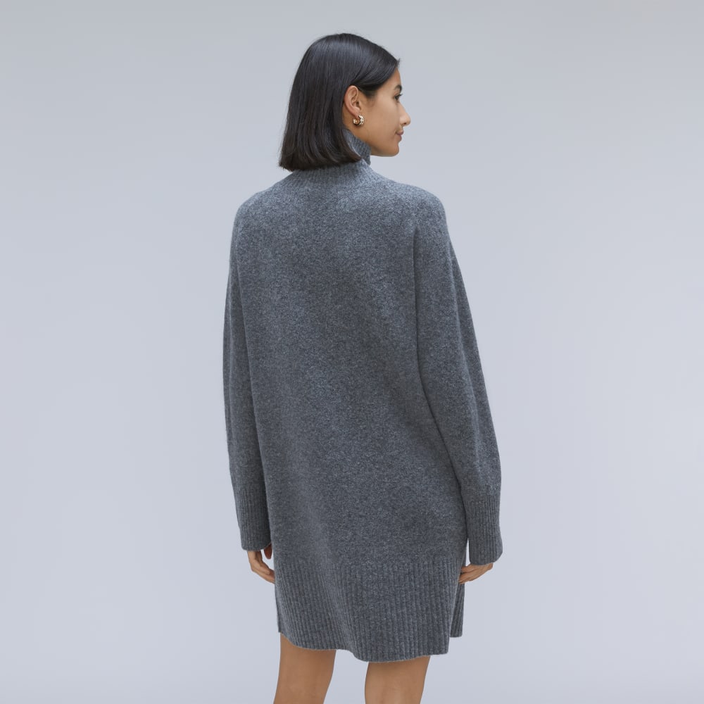 The Cozy Stretch Turtleneck Dress in Marin — detail view