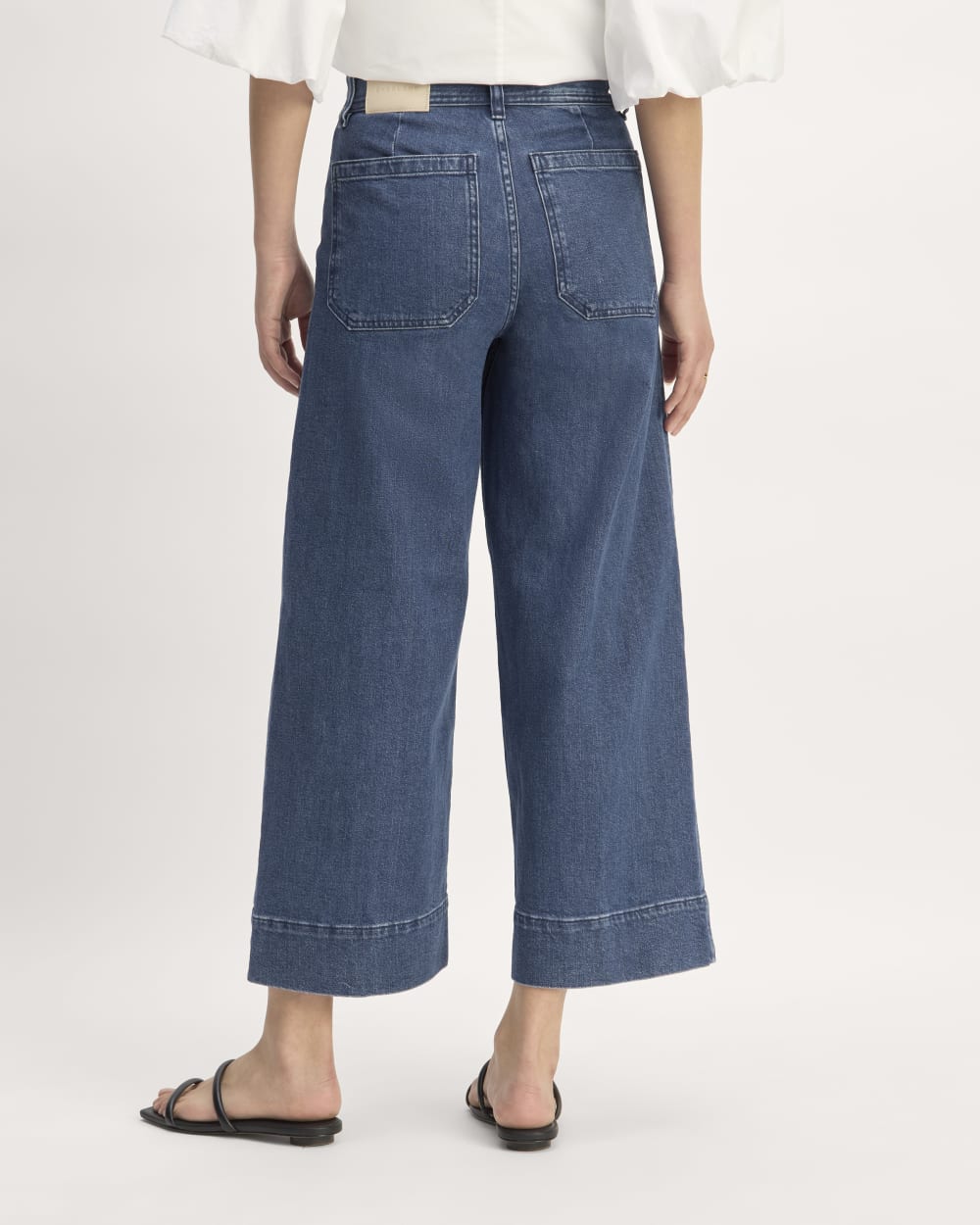 The Mariner Cropped Jean in Ocean Blue — detail view