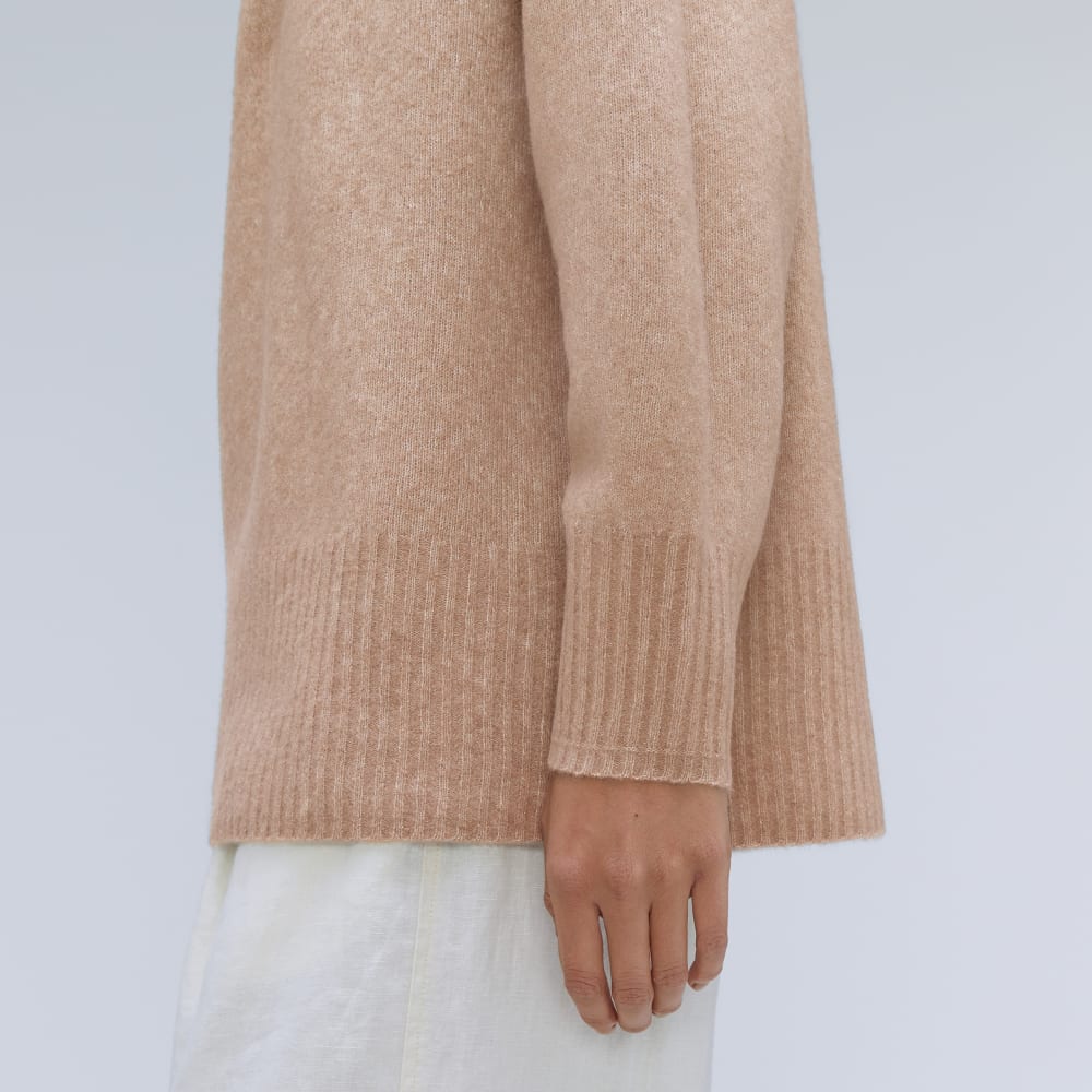The Cozy-Stretch Pullover in Taupe Grey — detail view