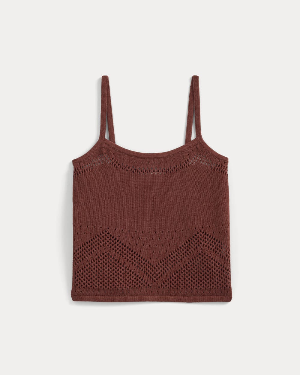 Lace-Knit Cami in Henna Red — alternate view