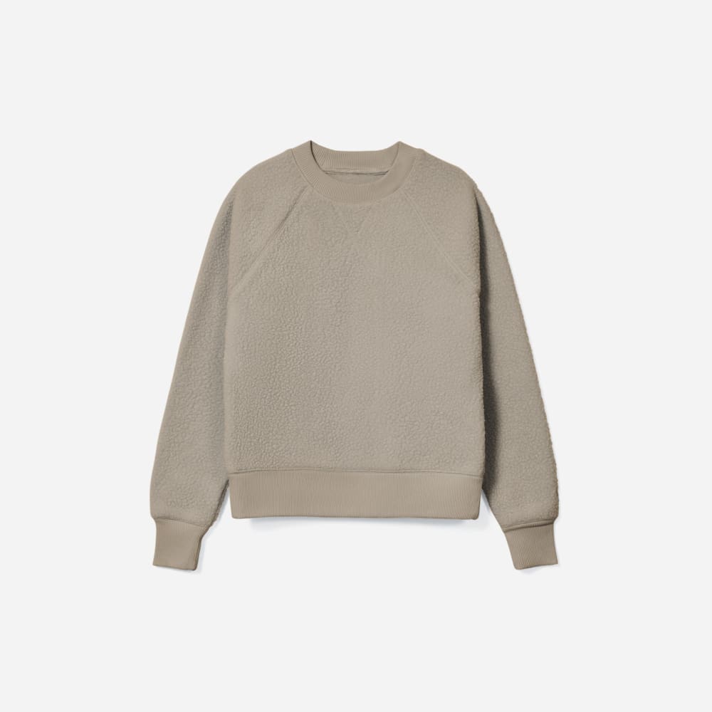 The ReNew Fleece Raglan Sweatshirt in Sandstone — front view
