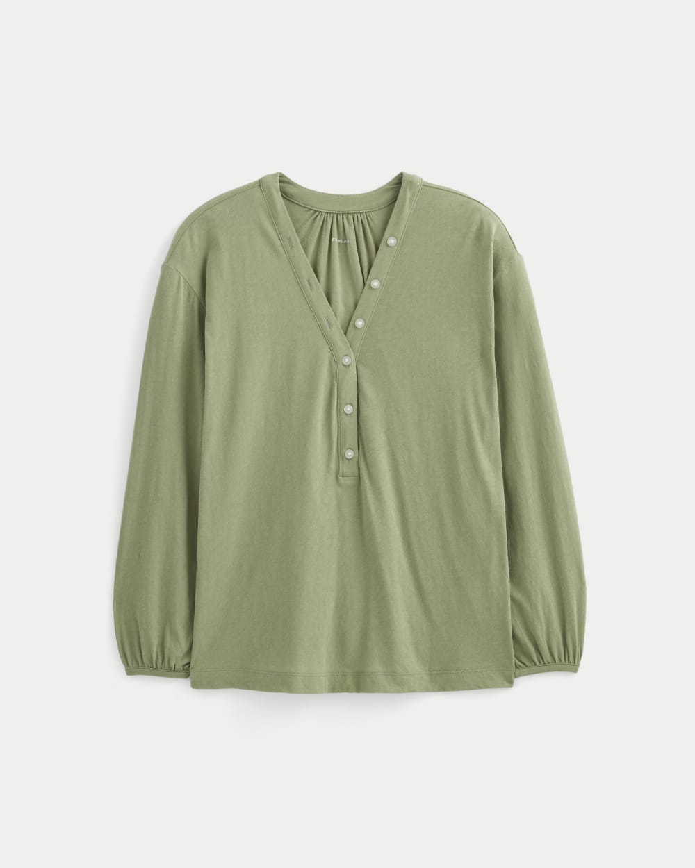 The Air V-Neck Henley in Sagebrush — alternate view