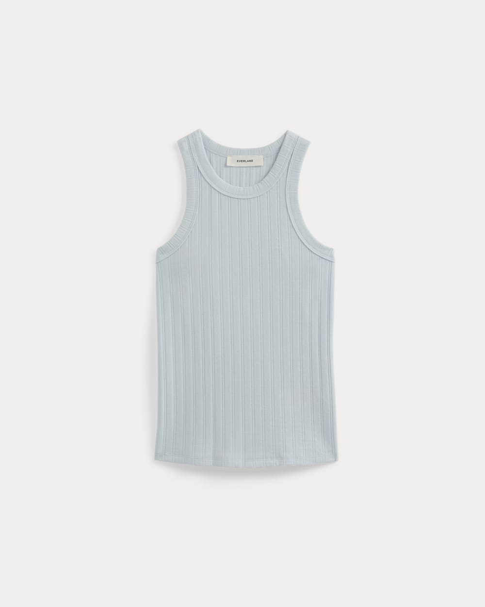Racerback Tank in Pointelle in Skywriting — alternate view