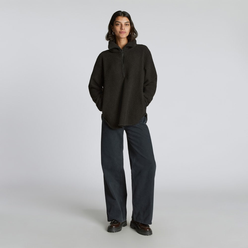 The ReNew Fleece Half-Zip in Black — alternate view