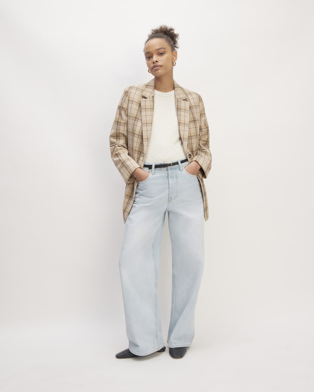 The Super Baggy Jean in Snowy Blue — front view