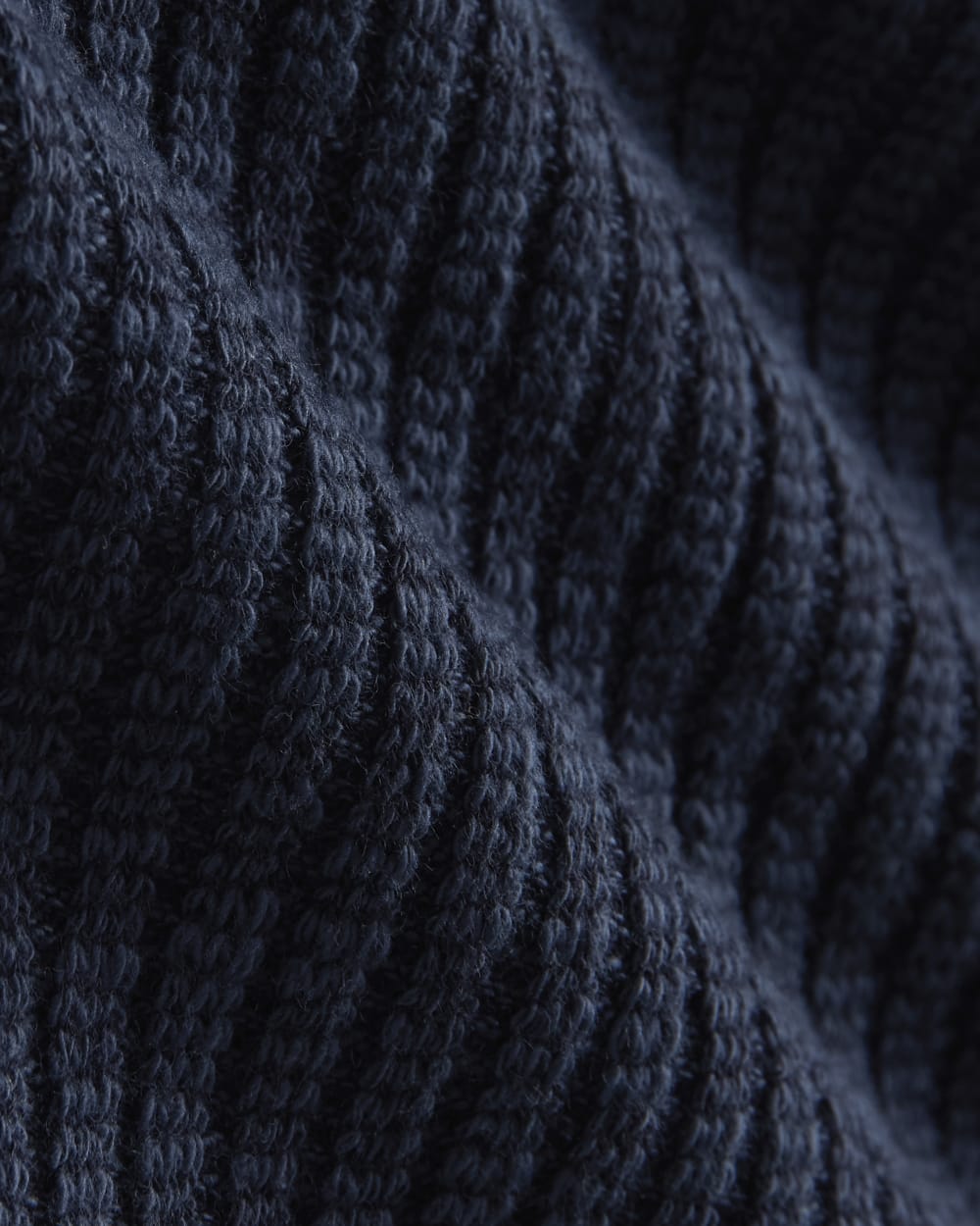 The Cozy Rib Tee in Navy — detail view