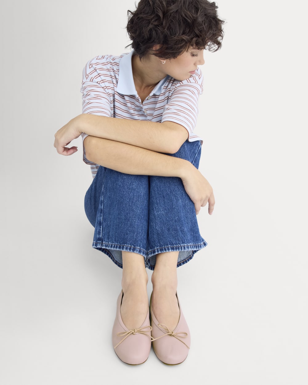 Made in Italy Ballet Flat in Pale Mauve — detail view
