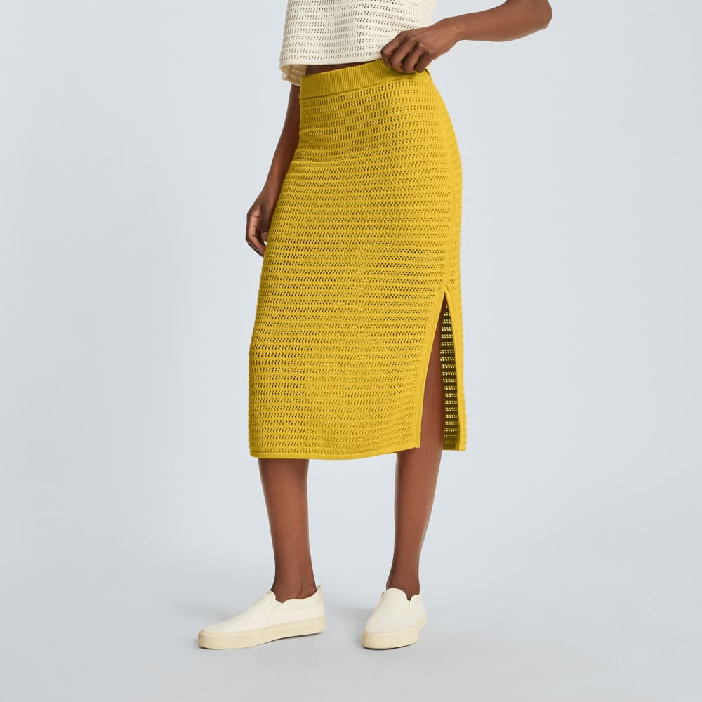 The Crochet Knit Skirt in Super Lemon — alternate view