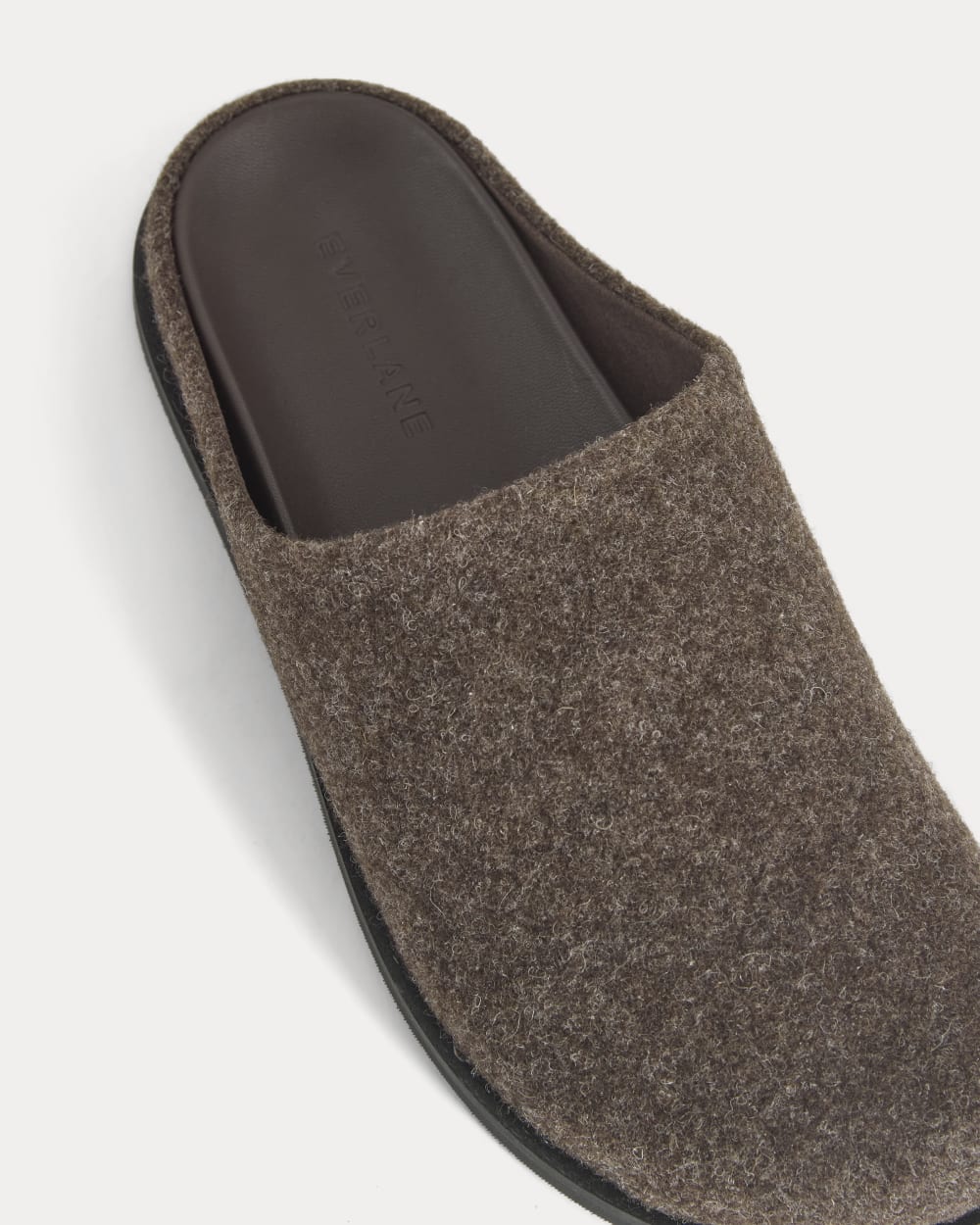 Wool Clog in Cocoa — detail view